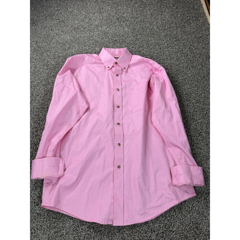 Ariat Long Sleeve Button Down Shirt Men's Size Medium Pink Western